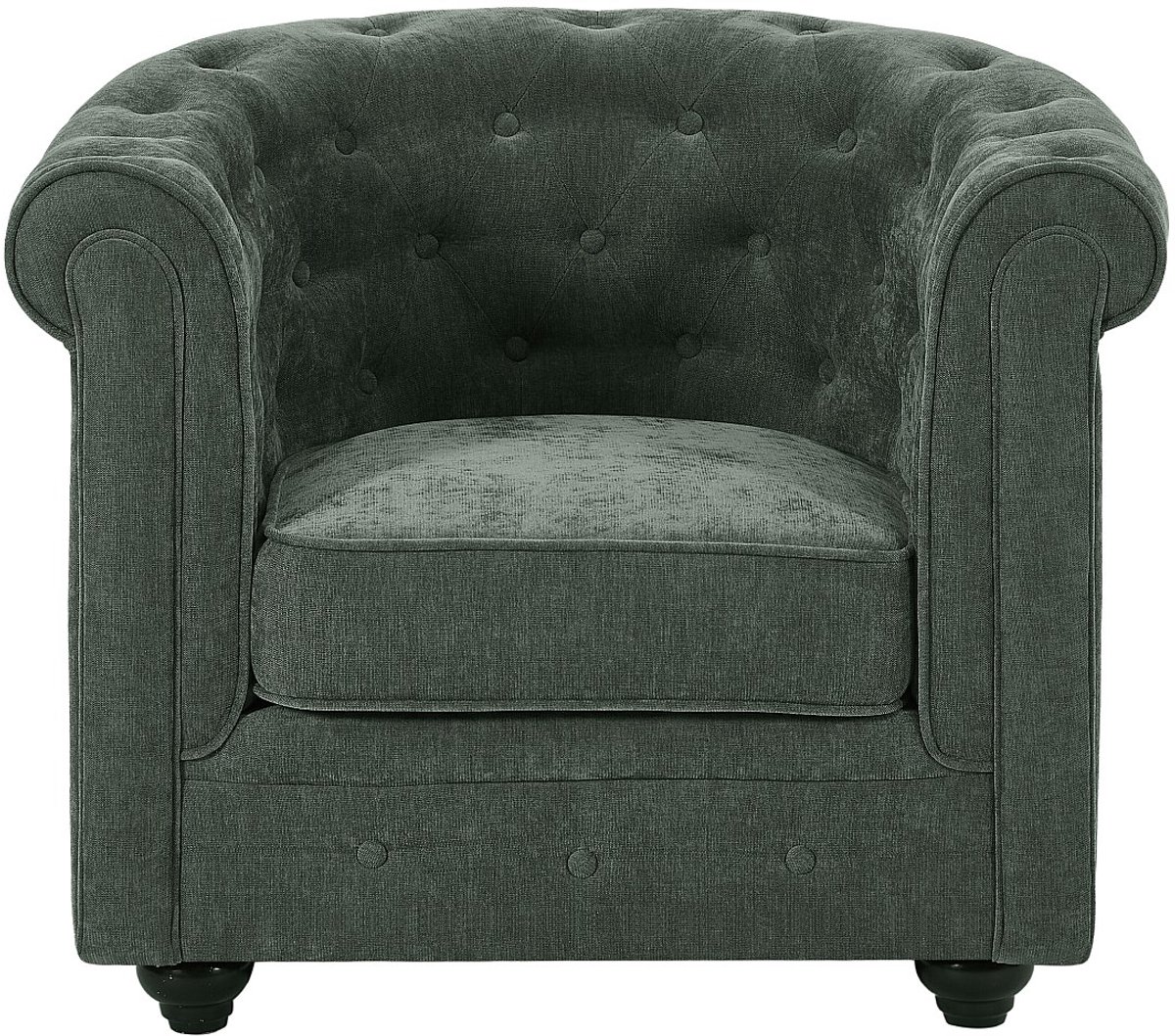 Vente-unique Fauteuil in groene stof - CHESTERFIELD