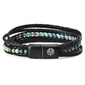 Naxos Leren Armband met Turquoise Keizerlijke Jaspis