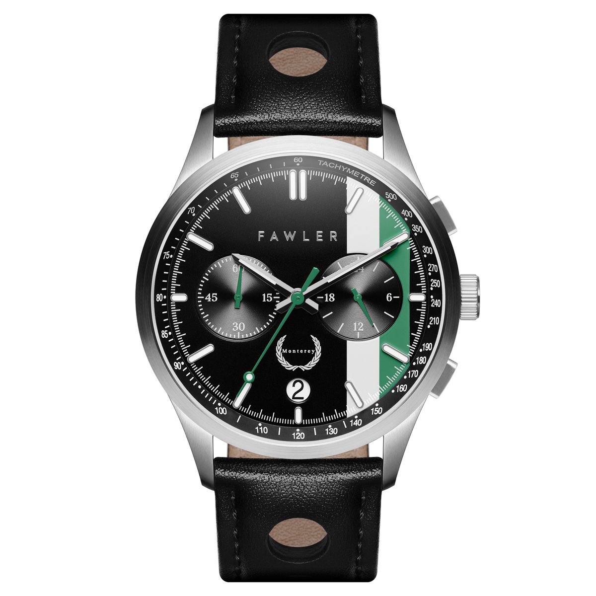 Monterey | Wit en Groen Racehorloge