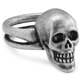 Aspero | Bague avec crâne en acier inoxydable argenté