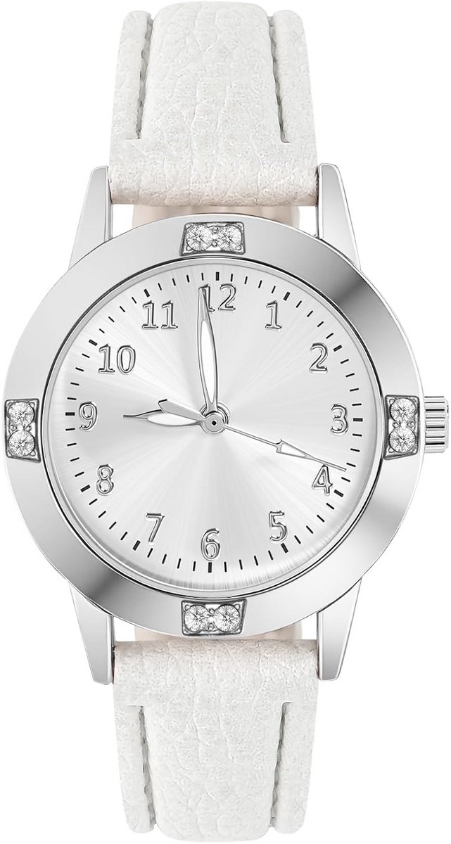 Klassiek Analoog Quartz Horloge Dames met Leren Band
