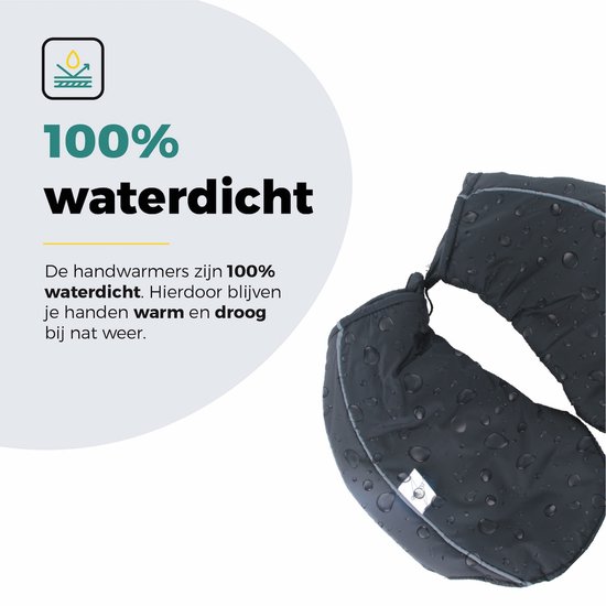 Voltano Set Handmoffen / Handwarmers Fiets, Scooter, Motor - Zwart - Fiets Handschoenen - Fietswanten / Handverwarmers — afbeelding 5