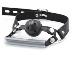 Smart Moves - Breathable ball gag met kin strap - Zwart
