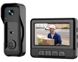 Draadloze video deurbel camera met monitor, 4,3 inch IPS-scherm, infrarood nachtzicht, 2-weg audio-intercom, waterdicht