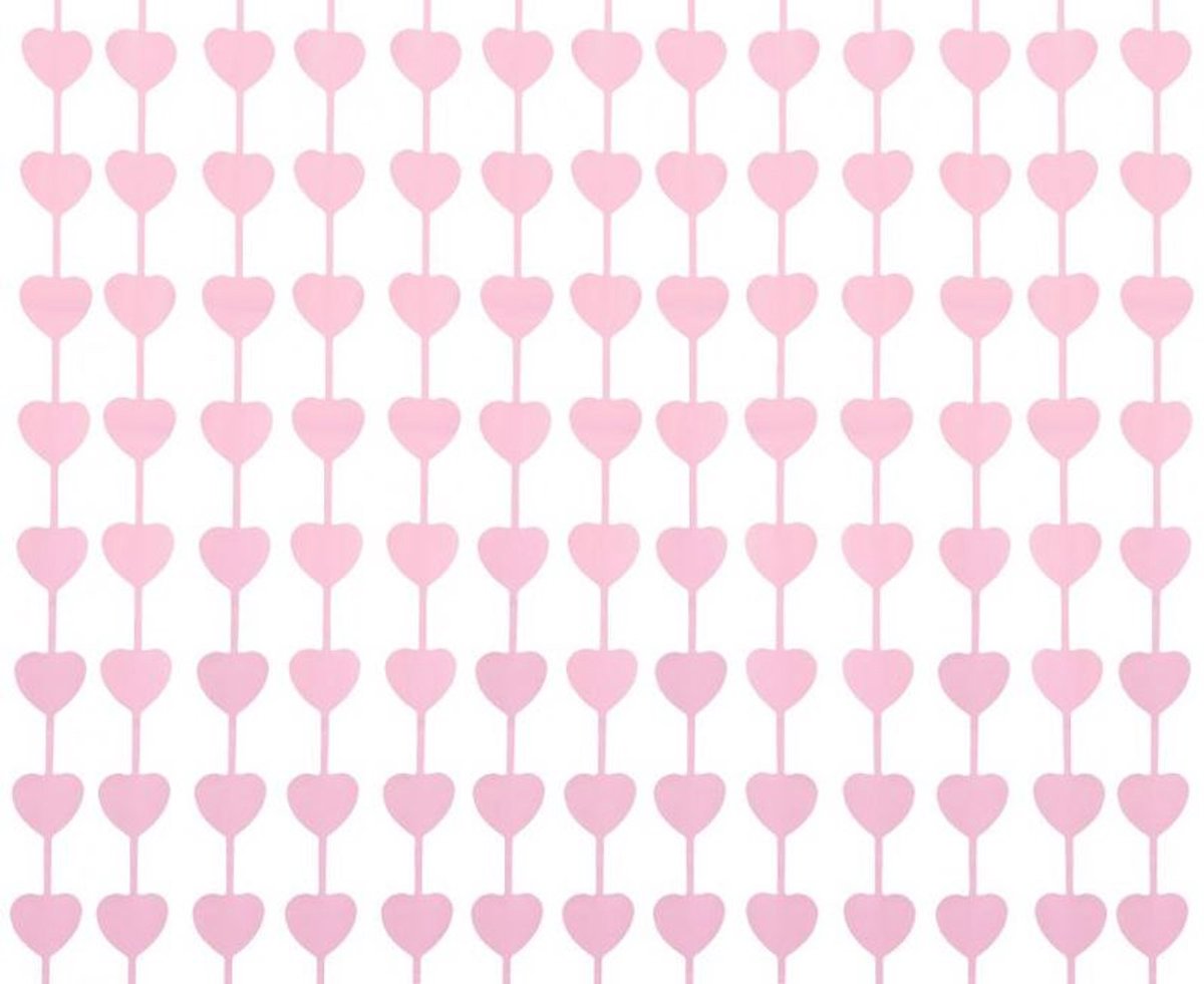 DIY gordijn met roze hartjes, 2 meter