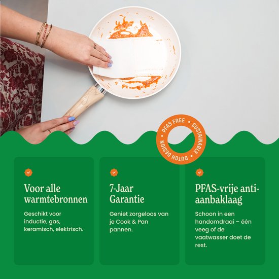 Innerwell Antiaanbakpan met deksel, 20 24 28 cm pannenset met deksel, geschikt voor inductie, PFOA, PTFE- en PFAS-vrij, ovenvast en vaatwasmachinebestendig, wit