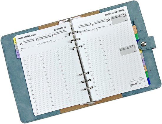 Weekplanner 2026-2027 A5 Navulbaar - Verticale Lay-out Met Maandverdelers En Penhouder