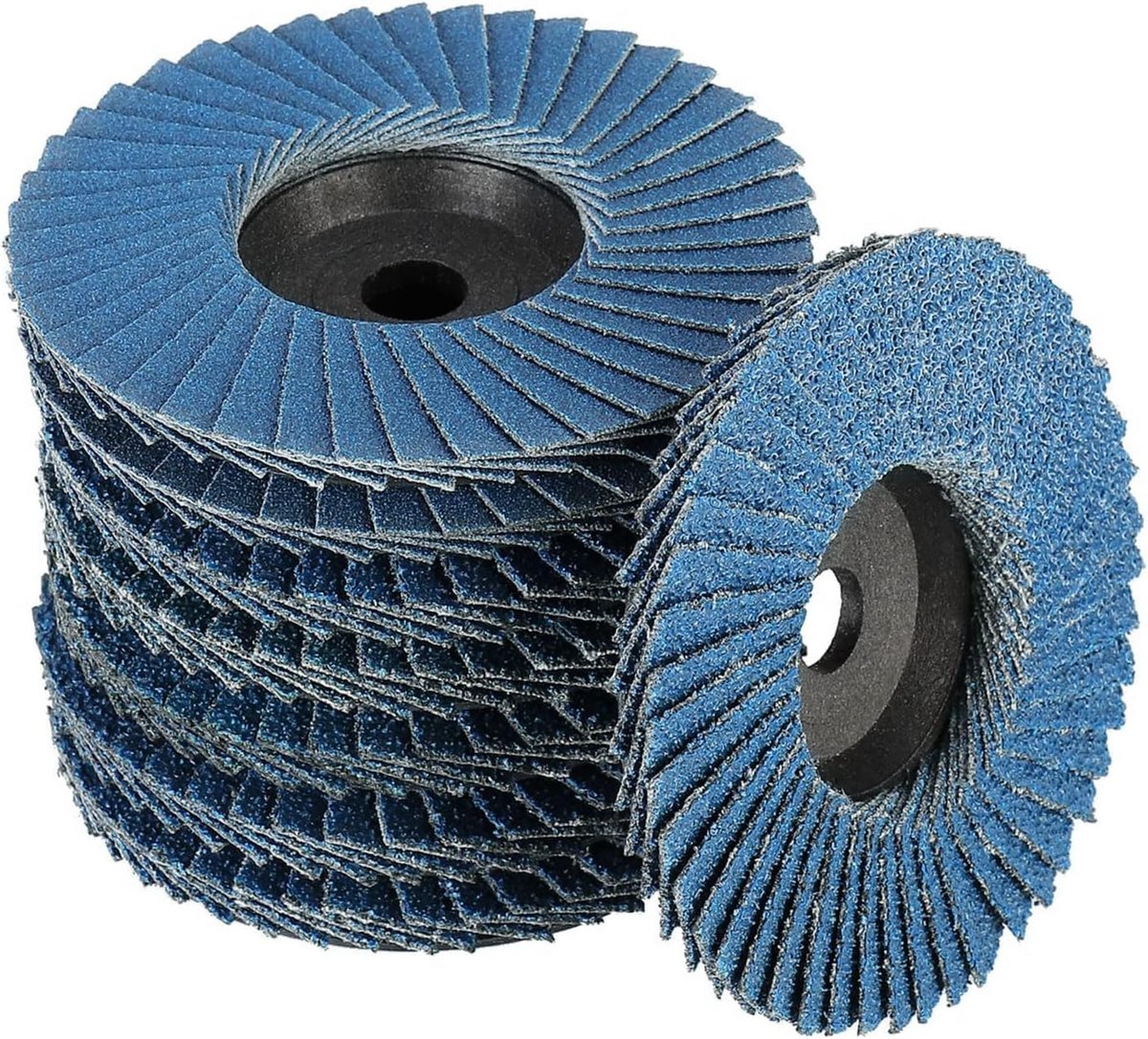 Set van 8 Schuurvlapwielen (76mm) - Diverse Korrels (40 t/m 120) voor Metaal en Hout