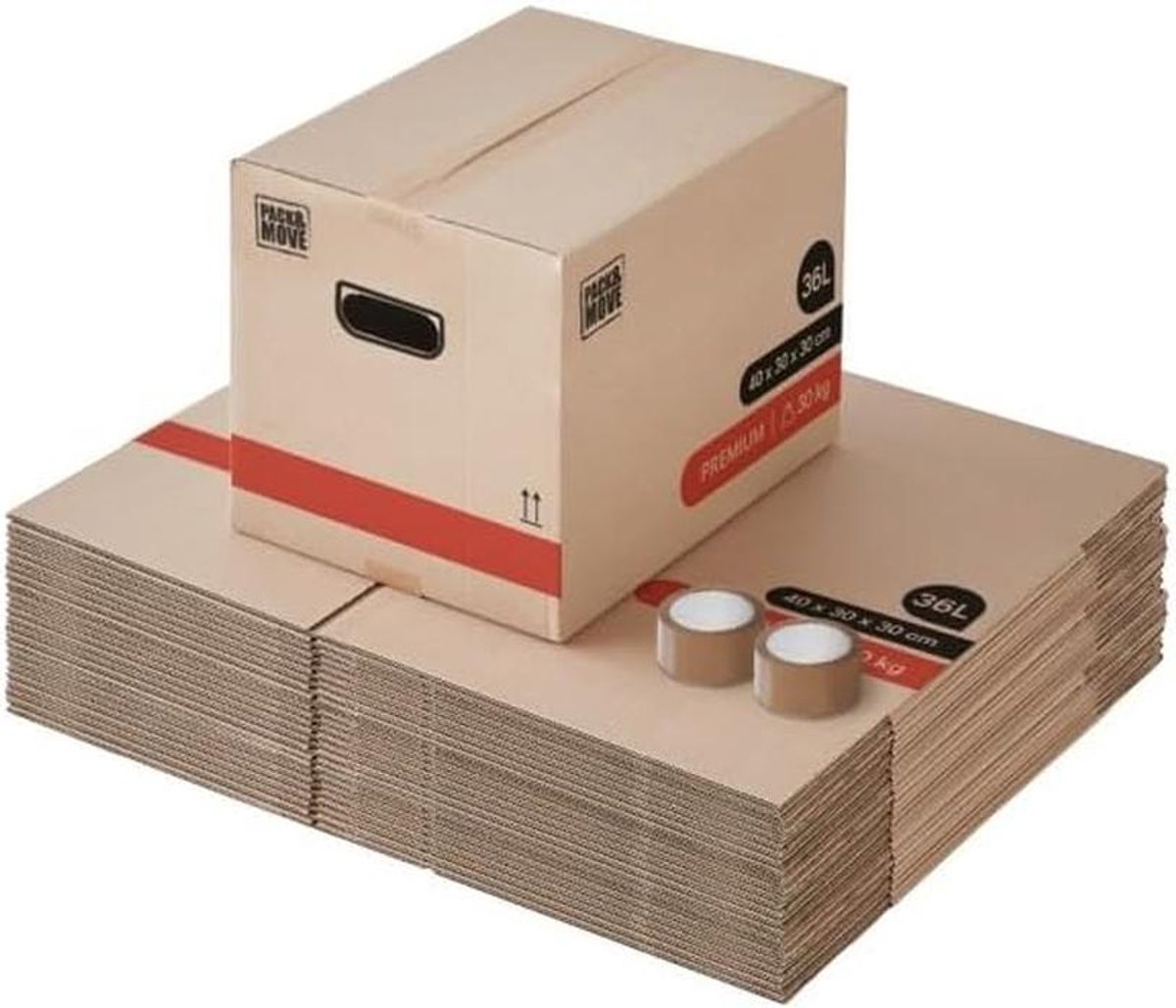 Set van 25 Extra Sterke Verhuisdozen voor Boeken en Zware Objecten