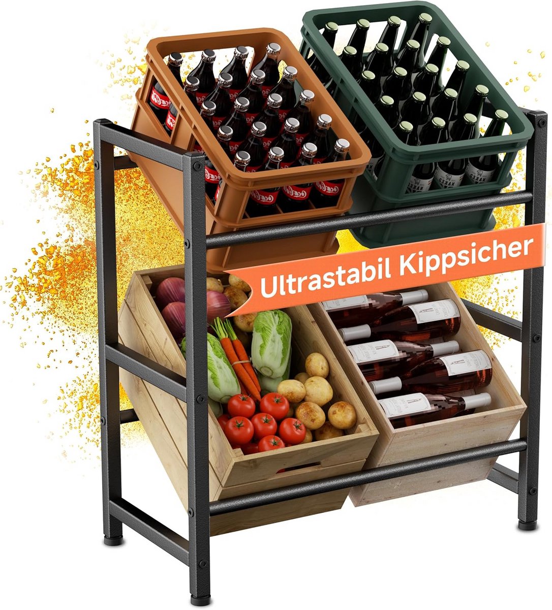 Stapelbare Drank- en Krattenrek voor Bier, Fruit en Flessen