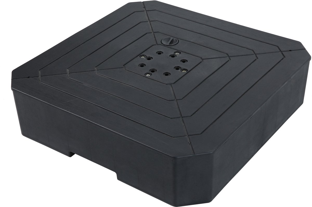 AXI Parasolvoet Vulbaar – Zwart – 82 x 82 x 19 cm – Met 2 Wielen - Met Handvat - Voor Zweefparasols tot 3 x 3 m of met een diameter van 3 m- HDPE Kunststof – Vulbaar met 115 Liter Water