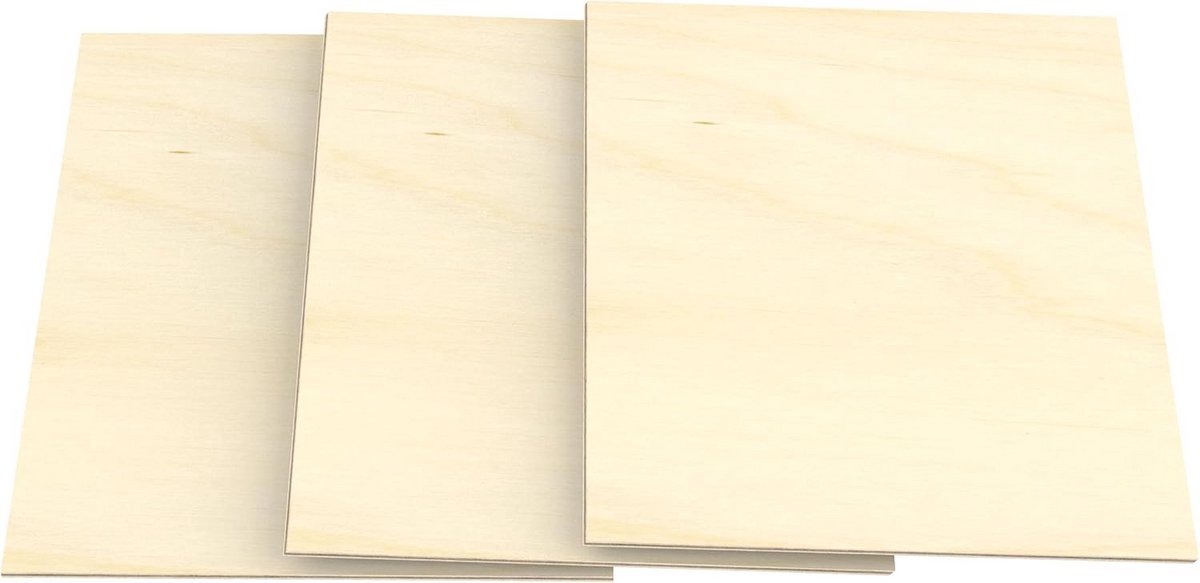 3x Berken Multiplex Platen A3 | 8mm Dikte | Zagen en Knutselen