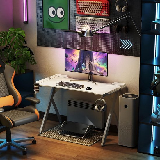 Ergonomisch Gaming Bureau met RGB Verlichting en Kabelmanagement van Merkloos — afbeelding 3