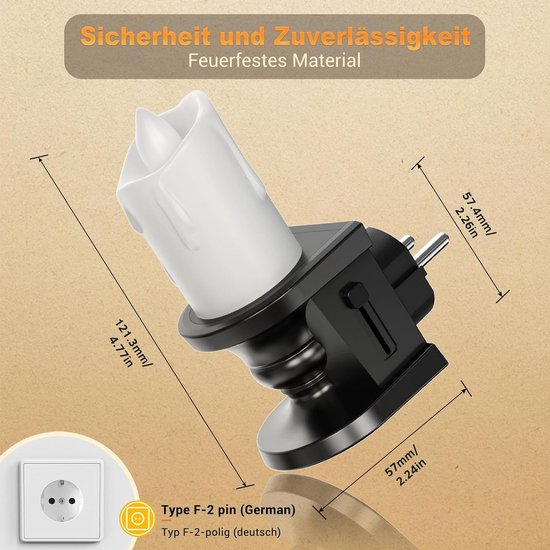 Dimbare nachtlamp voor stopcontact met warm wit licht van Merkloos — afbeelding 2