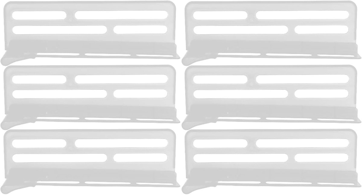 6-delige koelkastverdelers, deurverdelers, plank- en ladeverdelers voor koelkast en vriezer, wit plastic