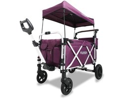 FUXLIFE by FUXTEC CTL950 Bolderkar Premium - Opvouwbaar - Paars | Met Veiligheidsriemen & Zonnedak - Strandkar & Handkar - Max. 75kg