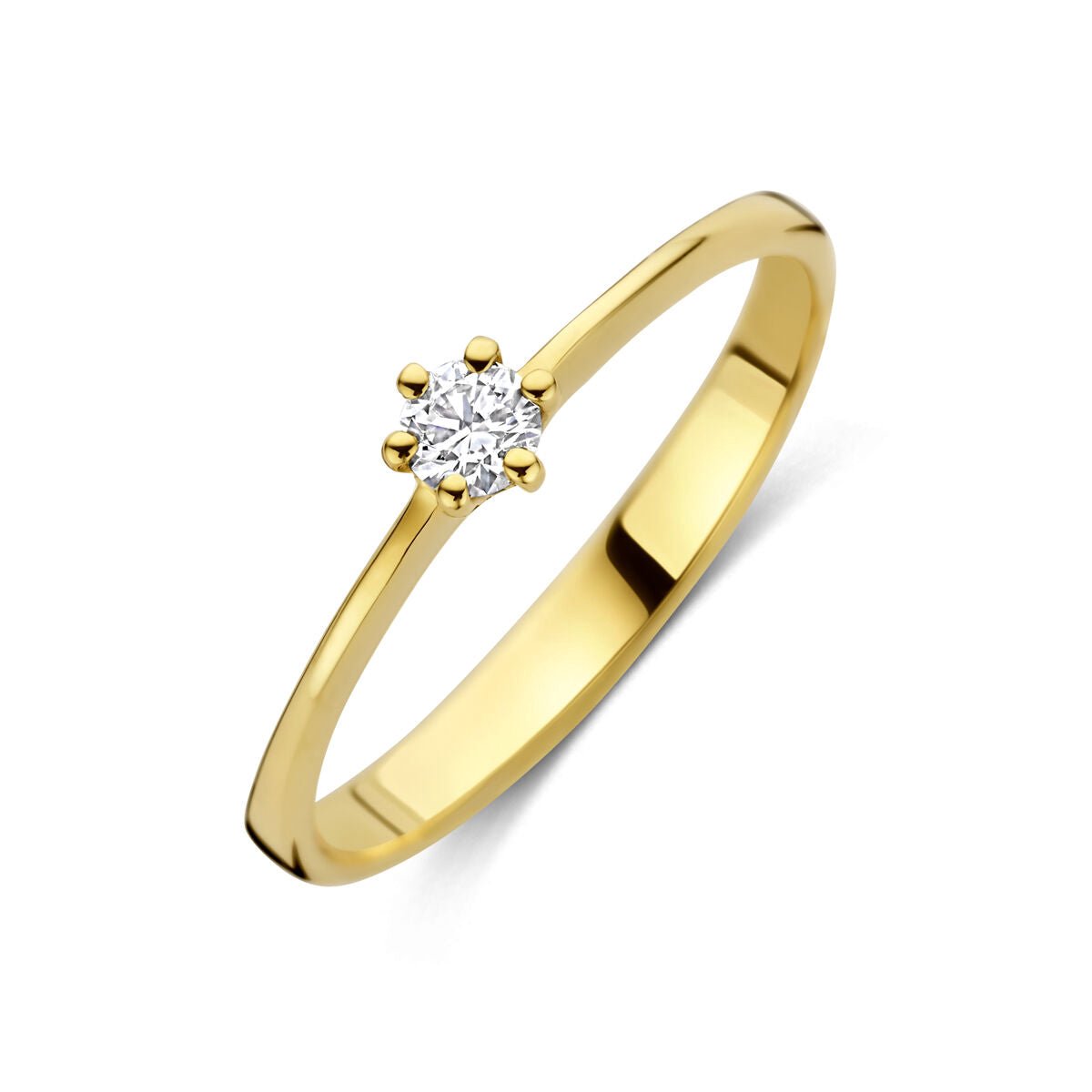 14K Geelgouden Ring met Lab Grown Diamant 0.10 ct 4035497 – G VS