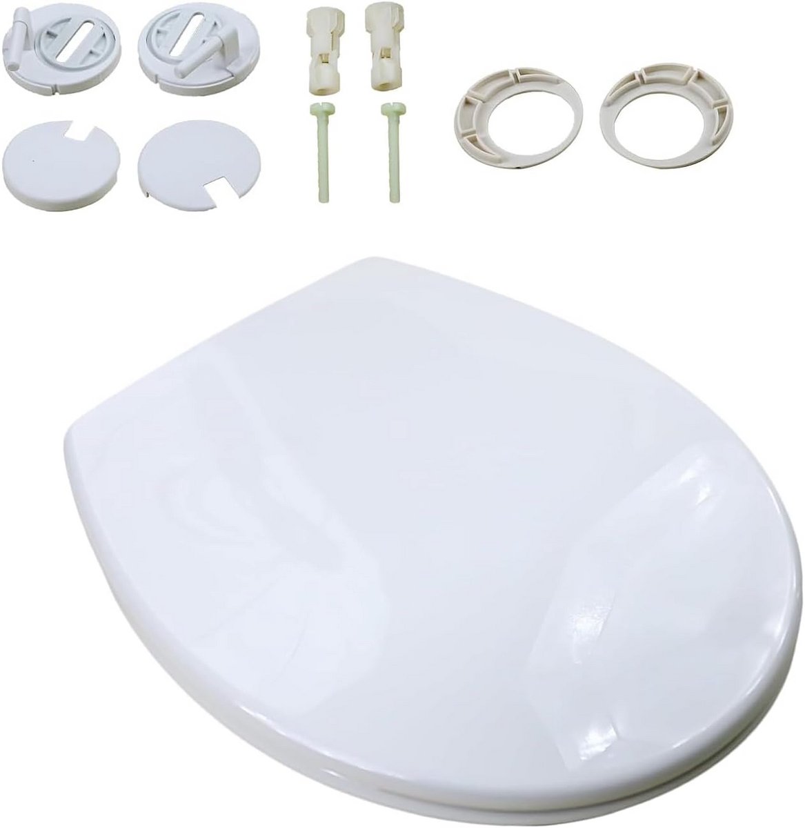 Toiletzitting met Kinderzitje - WC bril Toiletdeksel - Gezinsbadkamer Gebruik - Soft-close Mechanisme - 44.5 x 37 cm - Wit