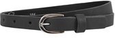 Landley Smalle Dames Riem Leer Zwart - 2 cm - Leren Broekriem Smal - Vrouwen Tailleriem - Lengte totaal 130 cm / Riemmaat 115