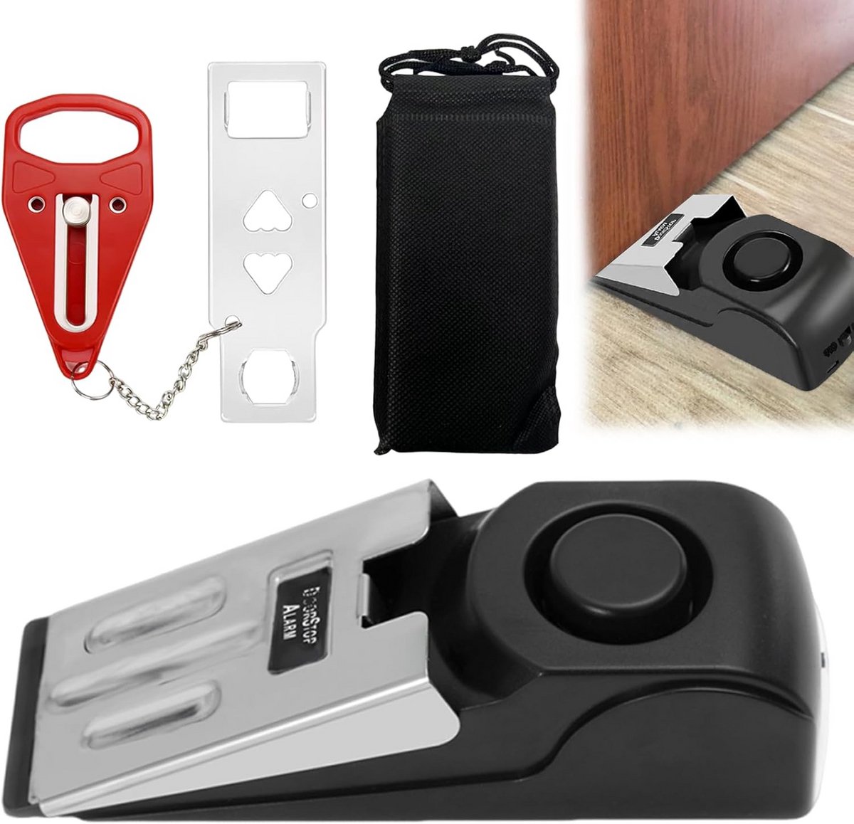 Draagbaar Deurstopalarm met 120 dB Sirene voor Extra Veiligheid en Privacy