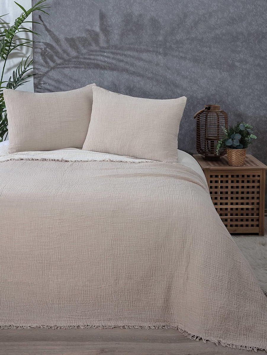 Luxe 4-Laags Mousseline Dekentje van Katoen - Zachte Turkse Sprei (230x240cm)