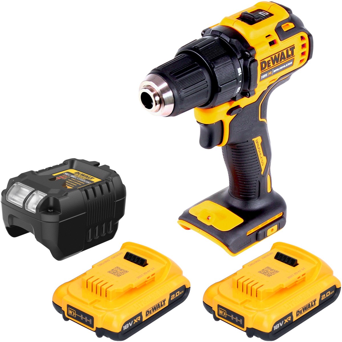 DeWalt DCD 708 D2 accuboormachine 18 V 65 Nm borstelloos + 2x accu 2,0 Ah + oplader