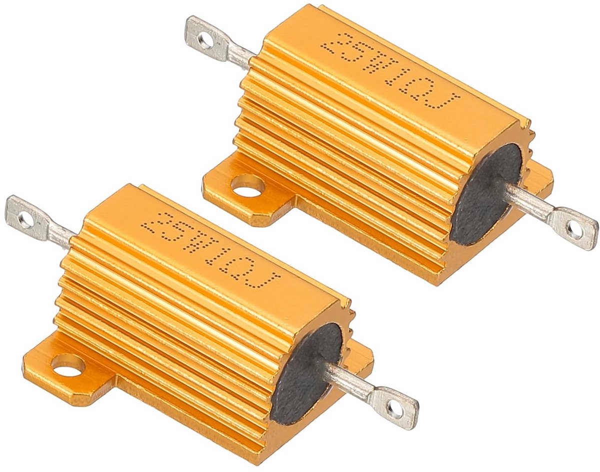 2-Pack 25W 1 Ohm Aluminium Behuizing Belastingsweerstand voor Koeling en Stabiliteit