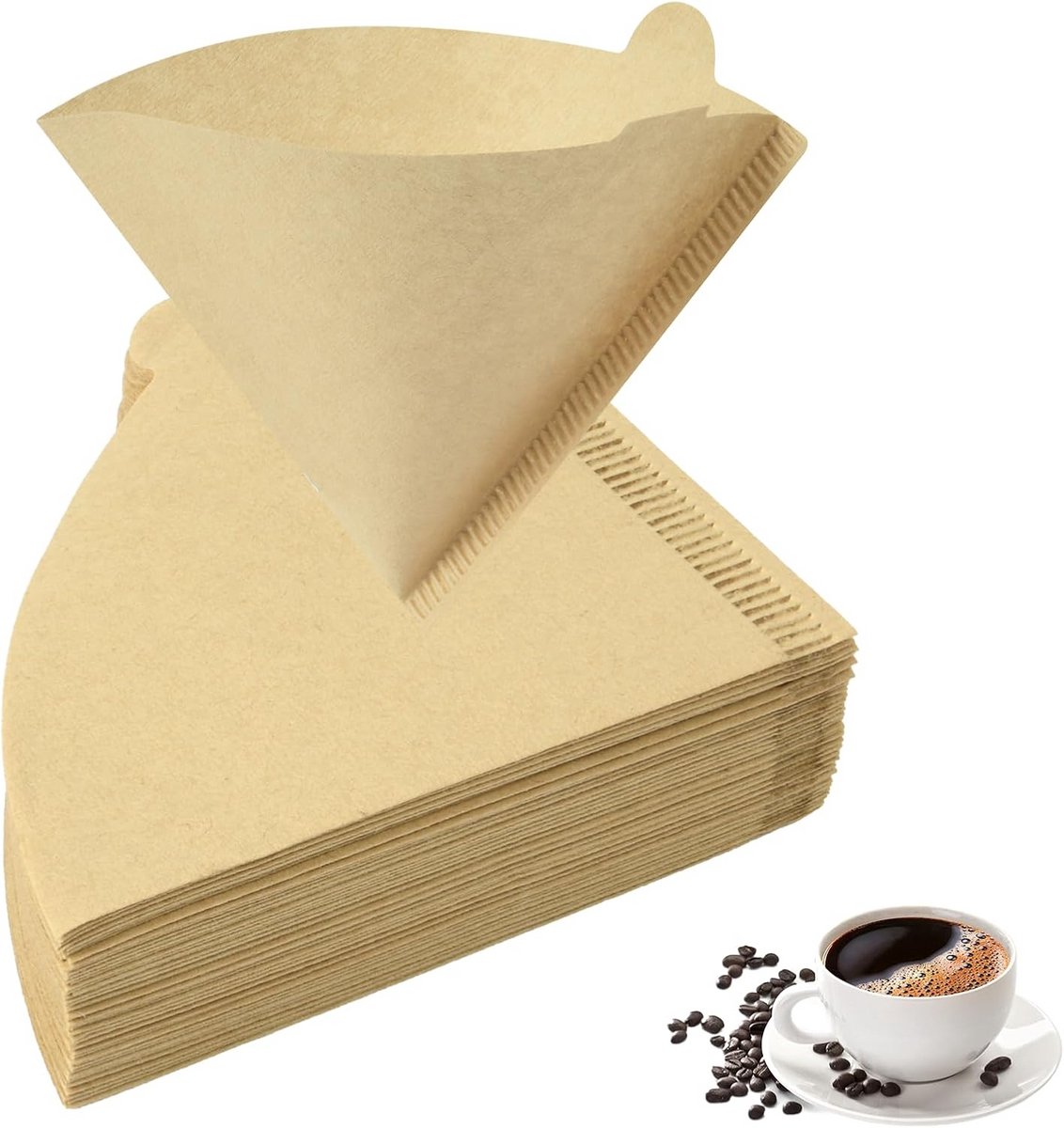 V-vormige Koffiefilters Maat 2 - 100 Stuks Kegelfilters voor Koffiezetten