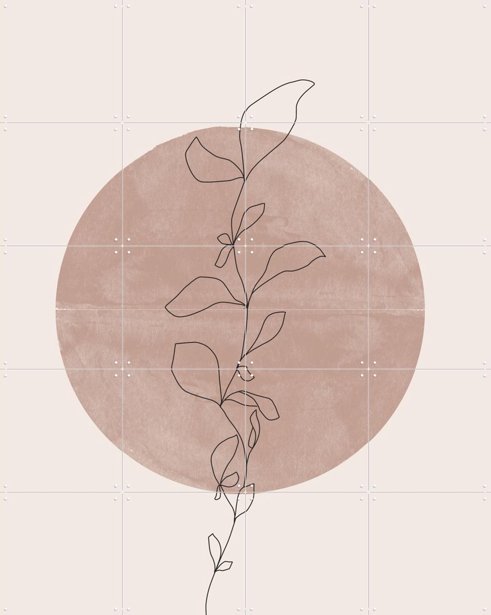 IXXI Line Flower, The Miuus Studio & Various - 80 x 100 cm - Gratis ophangtool - Grote wanddecoratie en posters - Line art, Minimalisme, Illustraties