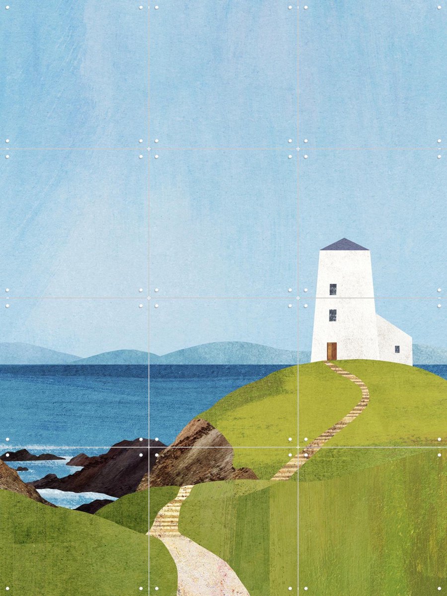 IXXI The Lighthouse, Henry Rivers - 60 x 80 cm - Gratis ophangtool - Grote wanddecoratie en posters - Minimalisme, Illustraties, Geometrische Kunst