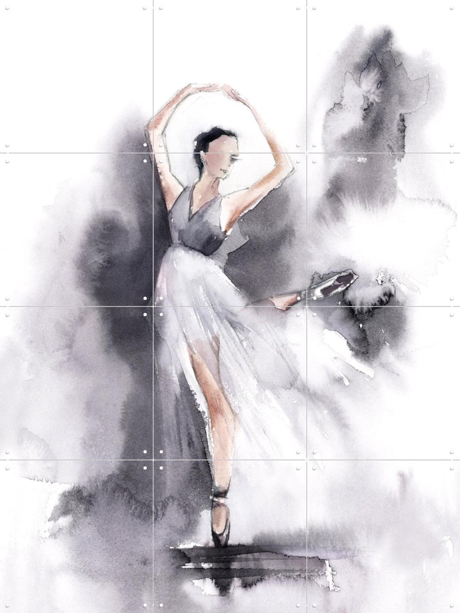 IXXI Ballerina Purple 2, Canot Stop Painting - 60 x 80 cm - Gratis ophangtool - Grote wanddecoratie en posters