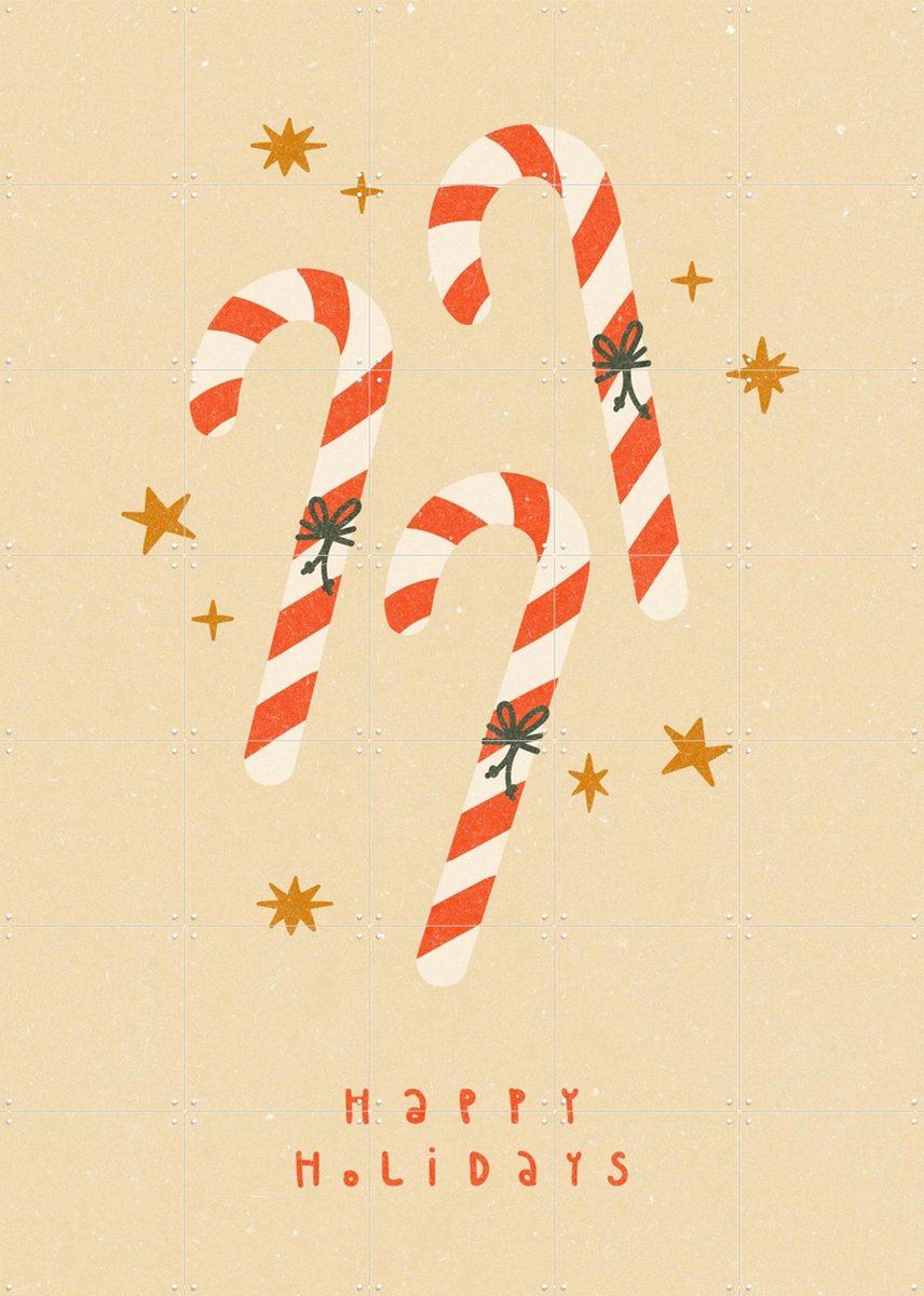 IXXI Candy Cane, NKTN & Various - 100 x 140 cm - Gratis ophangtool - Grote wanddecoratie en posters - Illustraties, Grafisch Ontwerp, Speels, Digitale