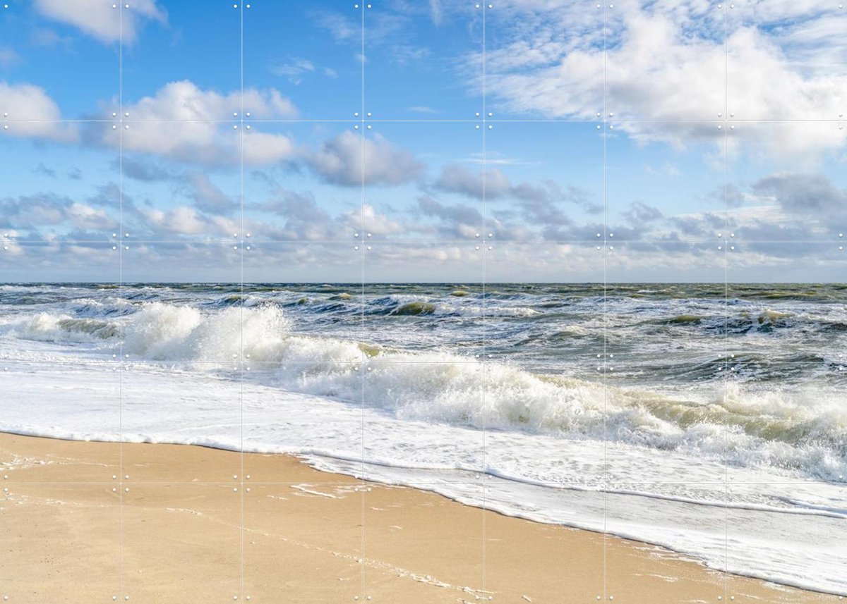 IXXI Stormy weather at the North Sea Coast, Jan Becke - 140 x 100 cm - Gratis ophangtool - Grote wanddecoratie en posters - Fotografie, Naturalisme