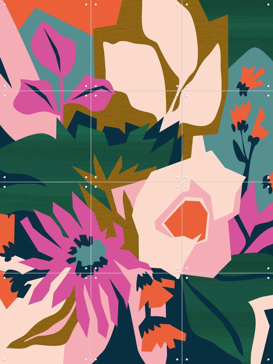 IXXI Arranging Pink, Megan Gallagher - 60 x 80 cm - Gratis ophangtool - Grote wanddecoratie en posters - Digitale Kunst, Grafisch Ontwerp, Speels
