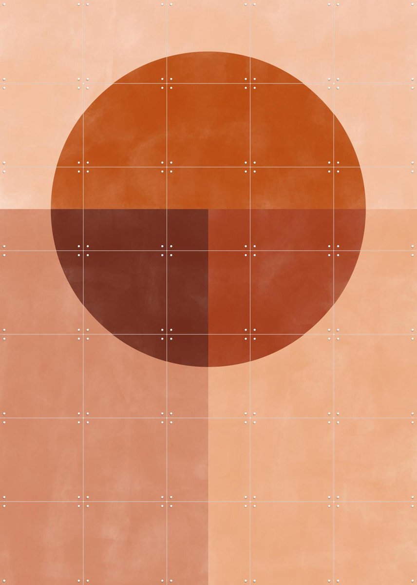 IXXI Earth Tones Balance, Elena Ristova & Various - 100 x 140 cm - Gratis ophangtool - Grote wanddecoratie en posters - Geometrische Kunst