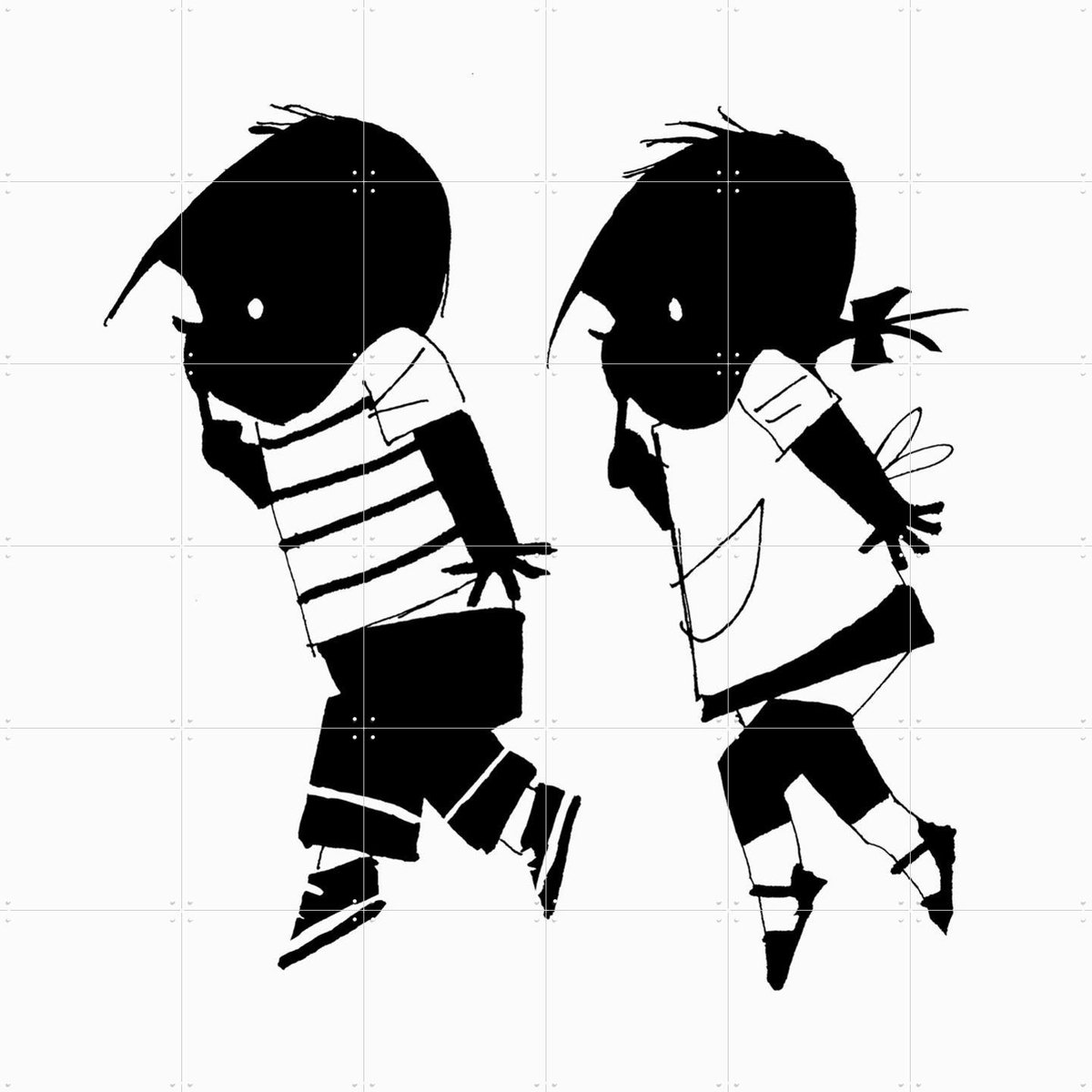 IXXI Samen, Fiep Westendorp - 120 x 120 cm - Gratis ophangtool - Grote wanddecoratie en posters - Illustraties, Speels, Line art, Kinderkamer