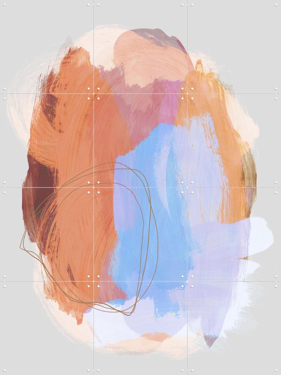 IXXI Abstract Brush Strokes 38Z, Mareike Böhmer - 60 x 80 cm - Gratis ophangtool - Grote wanddecoratie en posters - Kleurrijk,