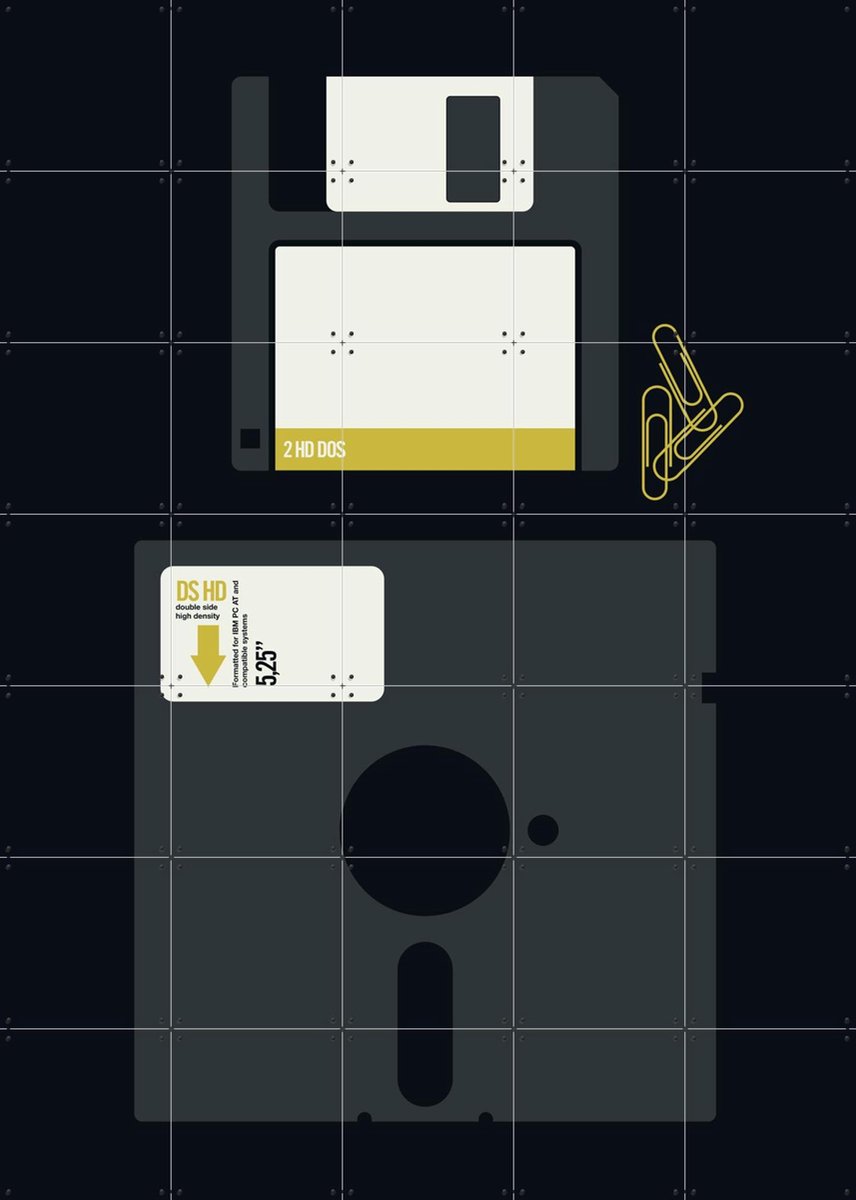 IXXI Floppy, Bo Lundberg - 100 x 140 cm - Gratis ophangtool - Grote wanddecoratie en posters - Digitale Kunst, Illustraties, Grafisch Ontwerp