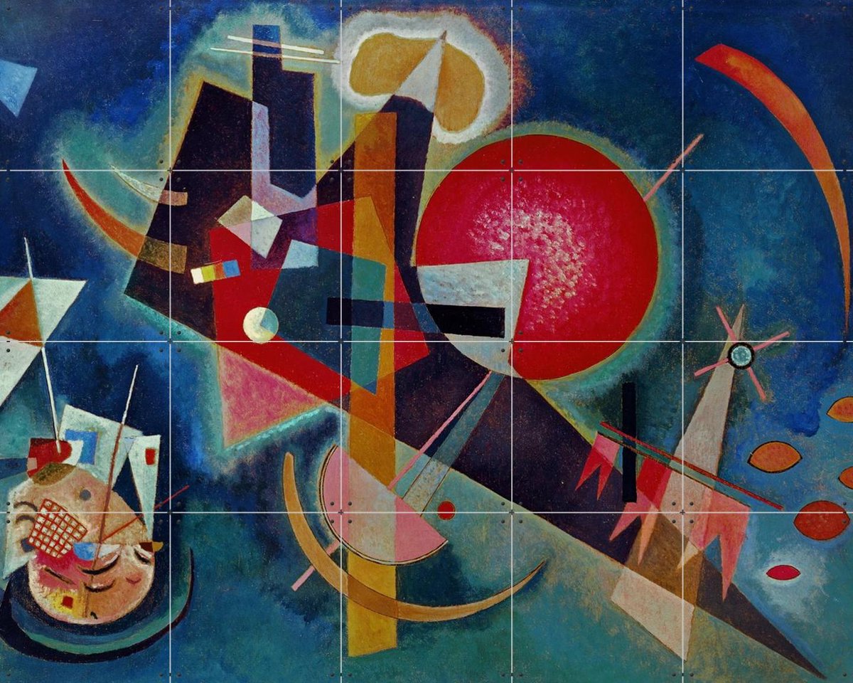 IXXI In Blue, Kandinsky & Bridgeman Images - 100 x 80 cm - Gratis ophangtool - Grote wanddecoratie en posters - Klassiek, Abstract, Olieverf