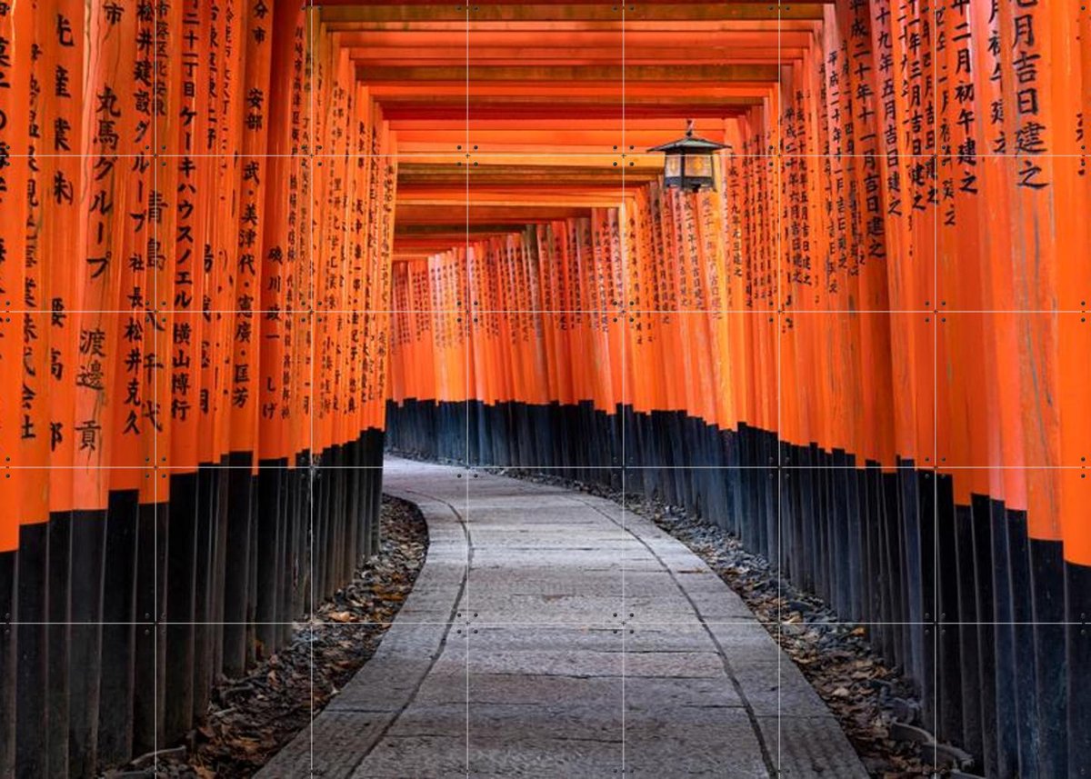 IXXI Red Torii Gates Kyoto - Japan, Jan Becke - 140 x 100 cm - Gratis ophangtool - Grote wanddecoratie en posters - Fotografie, Mancave