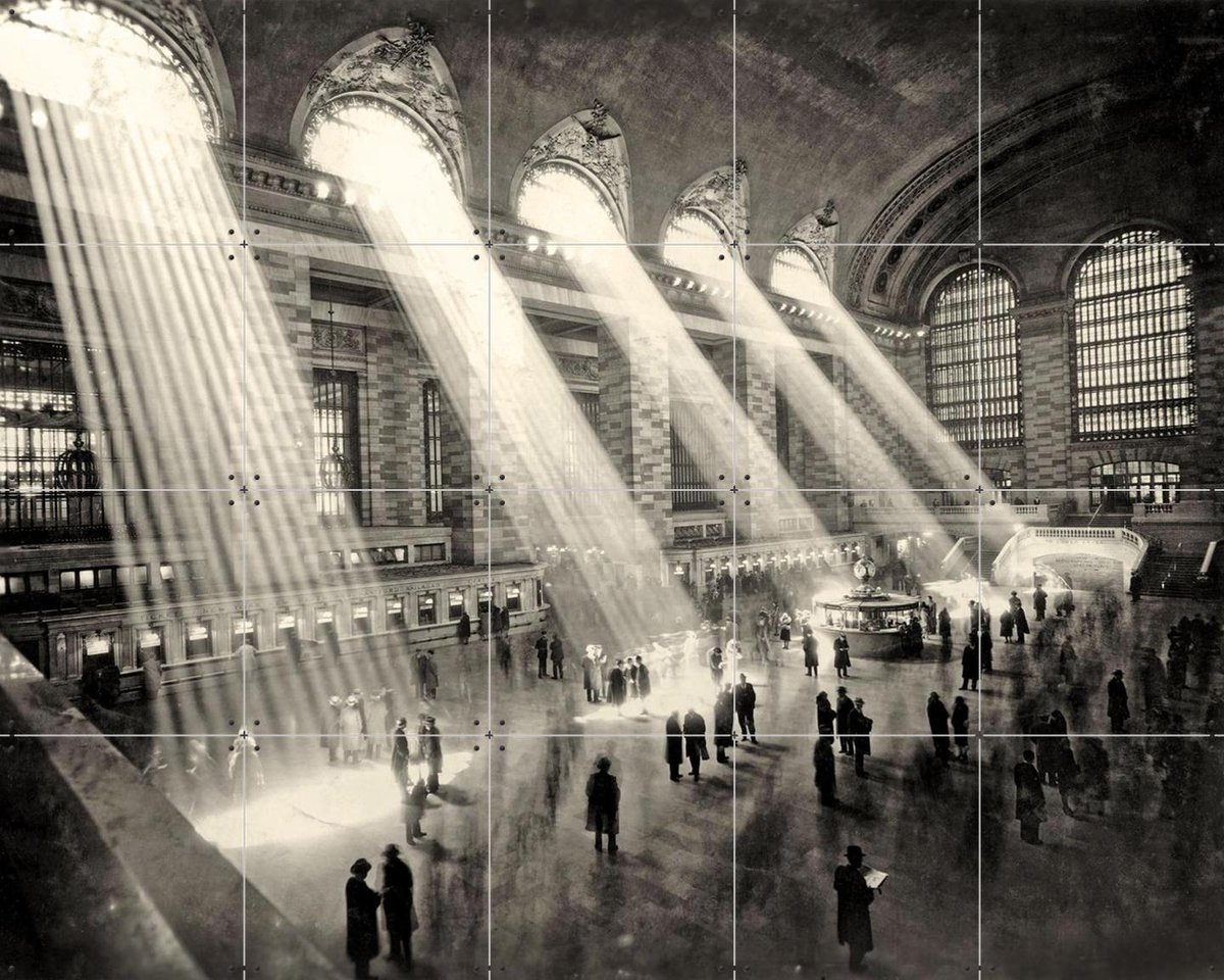 IXXI Grand Terminal New York 1930, Bridgeman Images - 100 x 80 cm - Gratis ophangtool - Grote wanddecoratie en posters - Klassiek, Fotografie