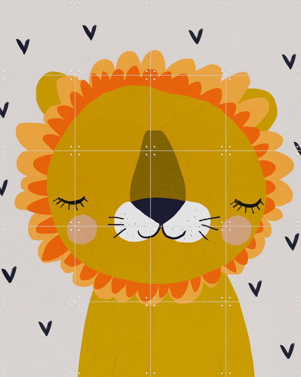 IXXI Little Lion, Treechild & Various - 80 x 100 cm - Gratis ophangtool - Grote wanddecoratie en posters Babykamer, Kinderkamer, Kinderen, Baby