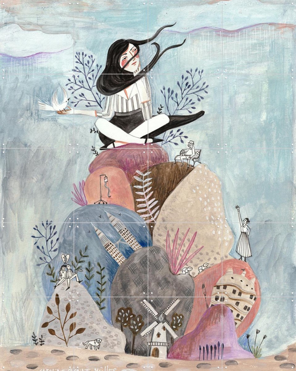 IXXI Wabi-Sabi life, Caroline Bonne Müller & Various - 80 x 100 cm - Gratis ophangtool - Grote wanddecoratie en posters - Aquarel, Kleurrijk