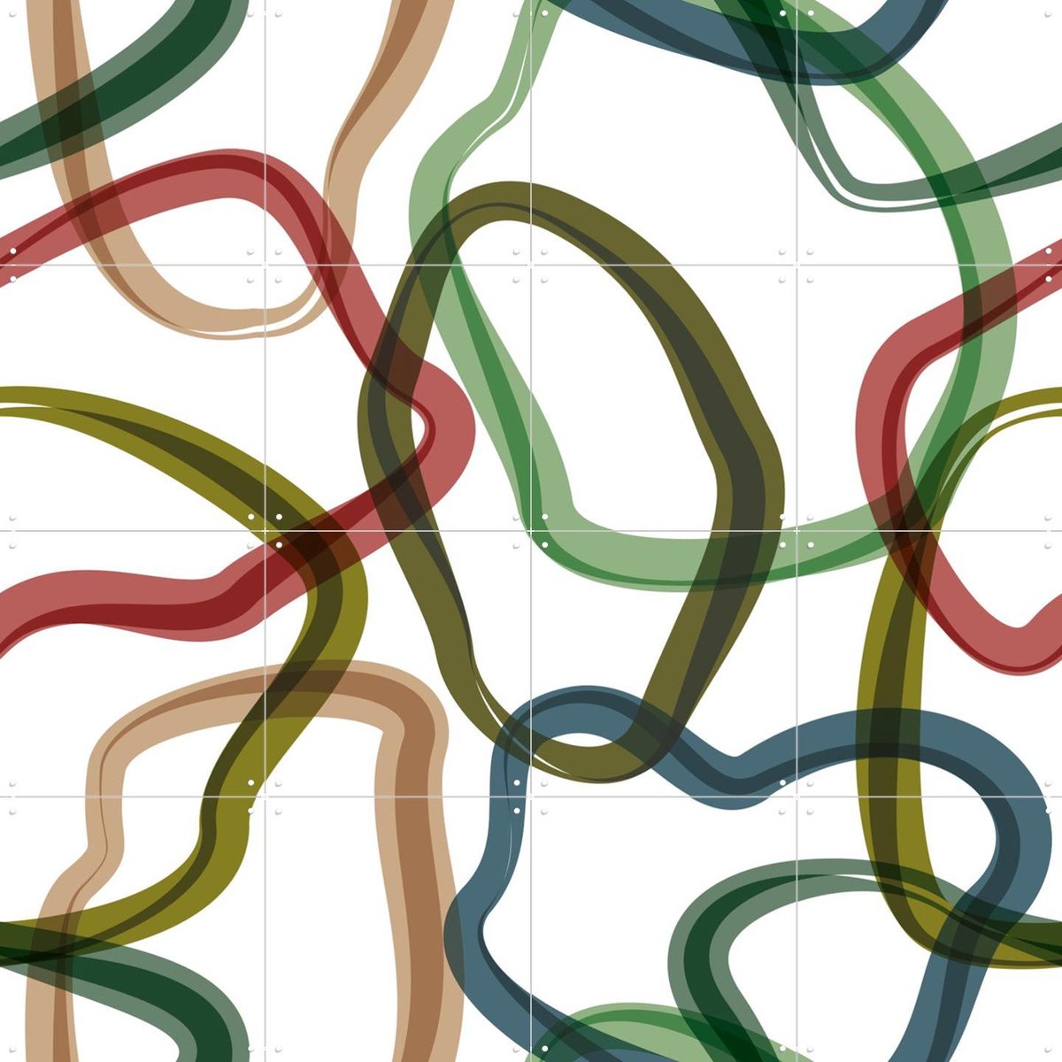 IXXI Intermezzo Jungle, Markus Laible - 80 x 80 cm - Gratis ophangtool - Grote wanddecoratie en posters - Line art, Abstract, Illustraties, Grafisch