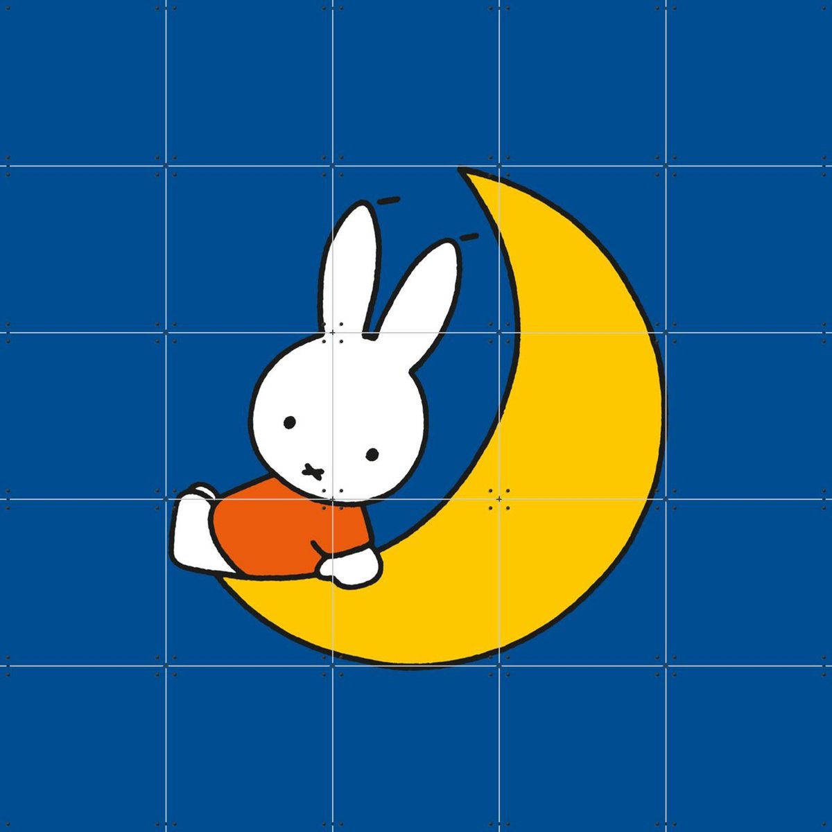 IXXI Nijntje Maan, Nijntje - 100 x 100 cm - Gratis ophangtool - Grote wanddecoratie en posters - Illustraties, Kinderkamer, Babykamer, Kinderen, Baby