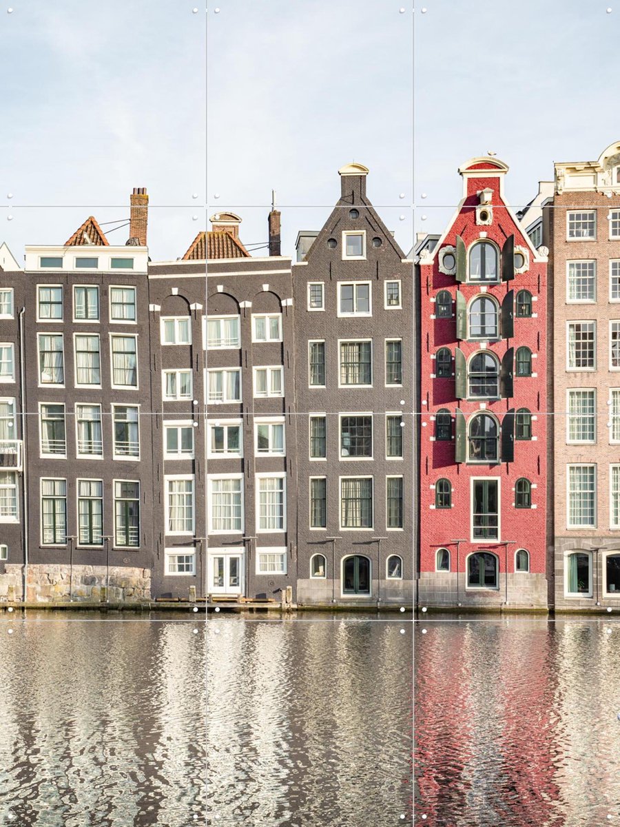 IXXI Houses of Amsterdam, Henrike Schenk - 60 x 80 cm - Grote wanddecoratie en posters - Fotografie, Architectuur Warme kleuren