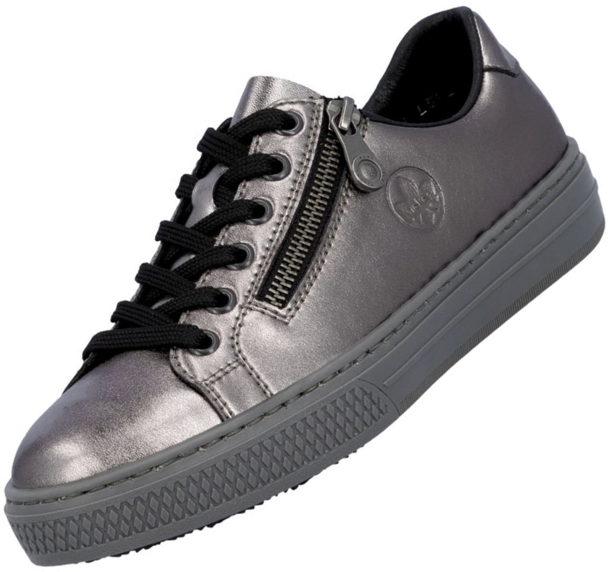 Rieker dames leren sneaker zilver