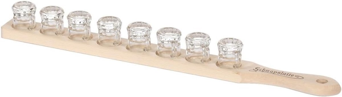 Houten Borrelplank met 6 of 8 Glazen - Geschikt voor Borrels en Feestjes