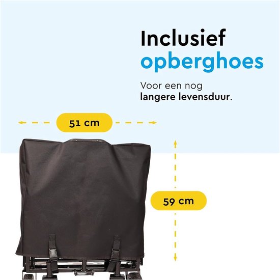 NBAP® Bolderkar Opvouwbaar - Strandwagen - Bolderwagen - Zwart van Merkloos — afbeelding 2