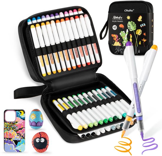 Ohuhu - Nahuku - Direct-ink Acrylic Markers – 48 kleuren